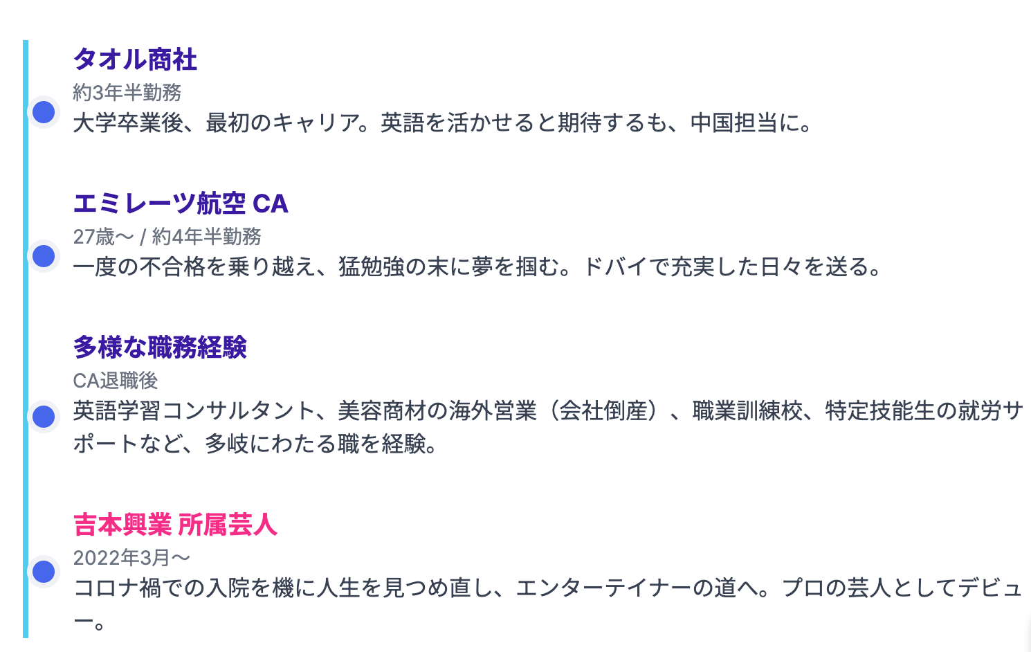 多岐にわたる職歴