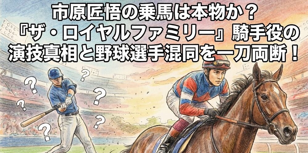 市原匠悟の乗馬は本物か? 『ザ・ロイヤルファミリー』騎手役の演技真相と野球選手混同を一刀両断!