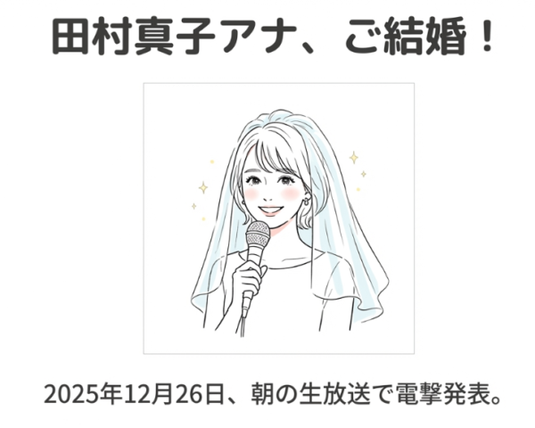 【速報】田村真子アナ結婚！お相手の「一般男性」は誰？
