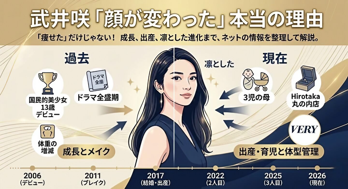 「誰かわからなかった」武井咲の顔が変わった本当の理由｜痩せた以外の要因も解説