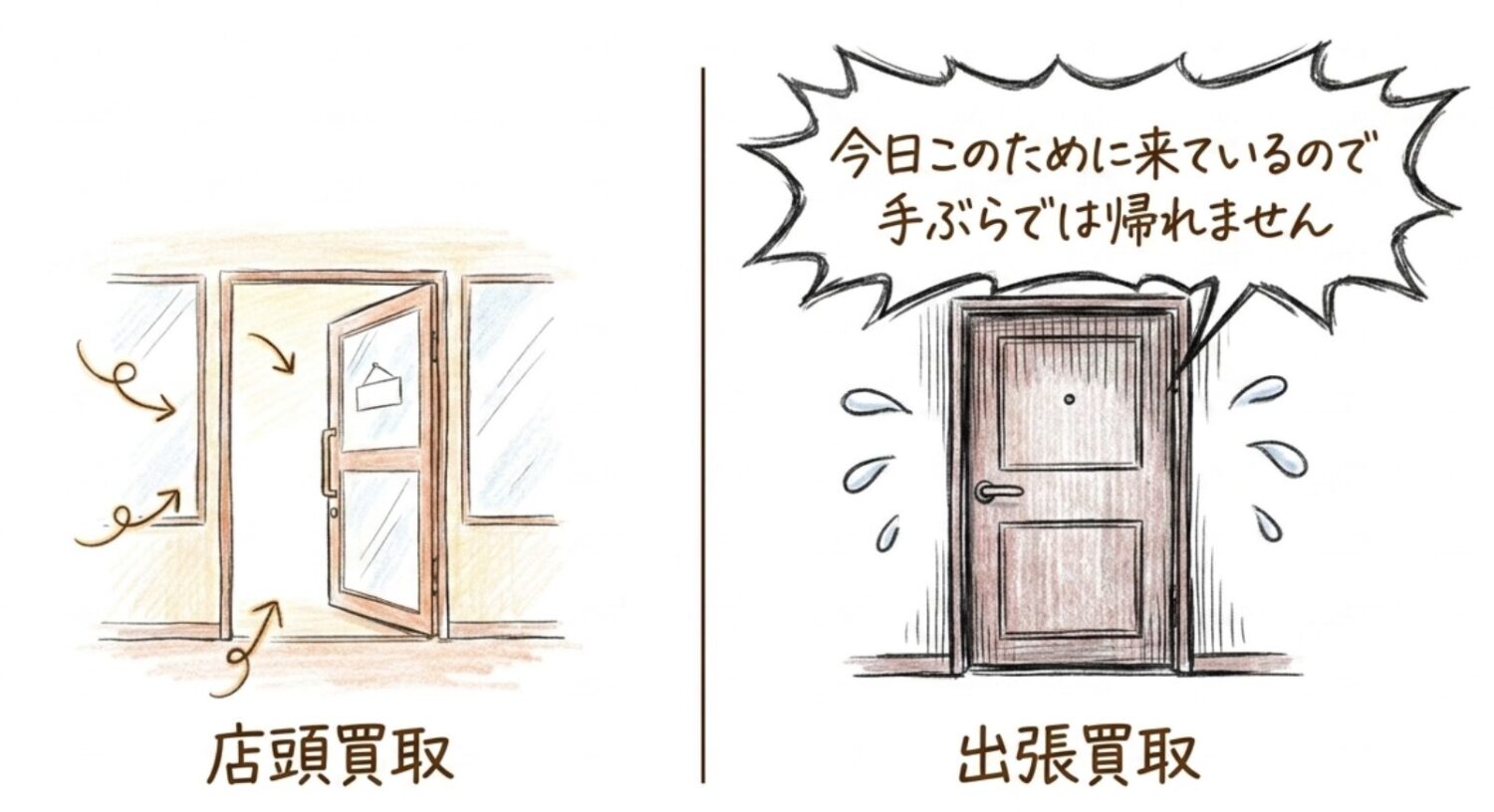 断りにくい空気。特に出張買取はプレッシャー大