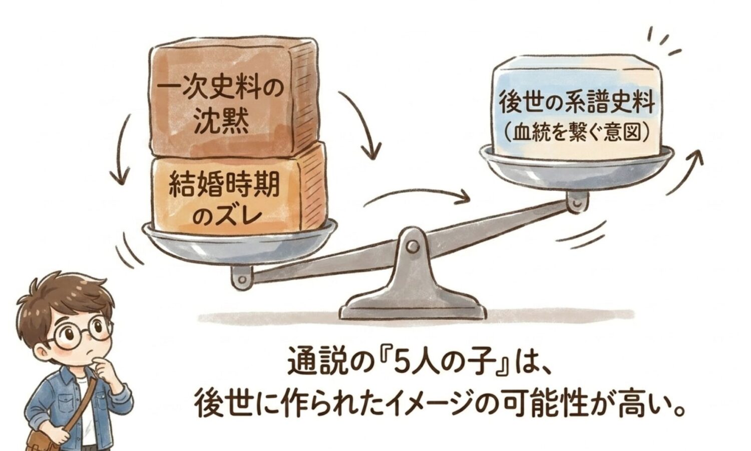 5人の子という通説は後世に作られたイメージの可能性が高い