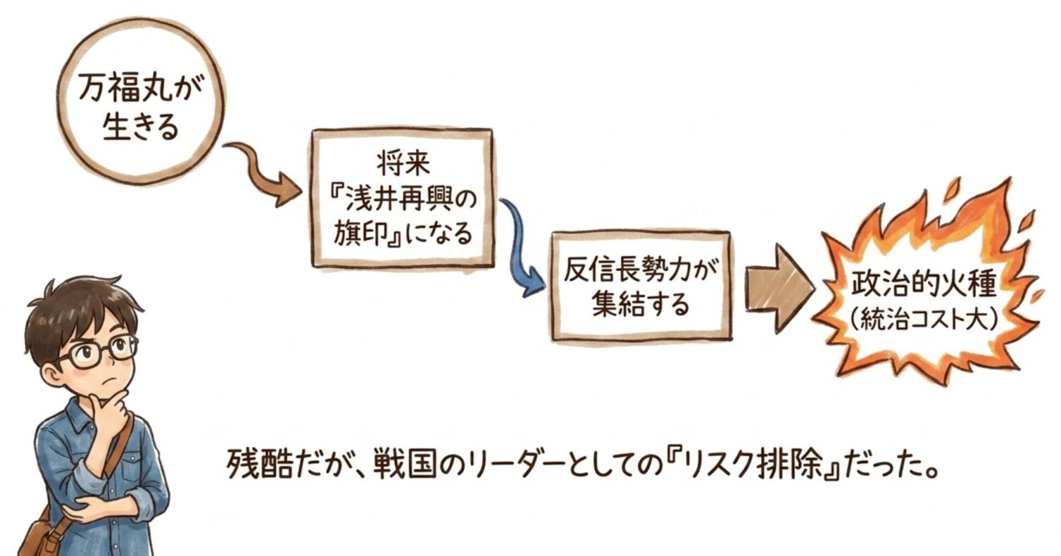 戦国のリーダーとしてのリスク排除だった