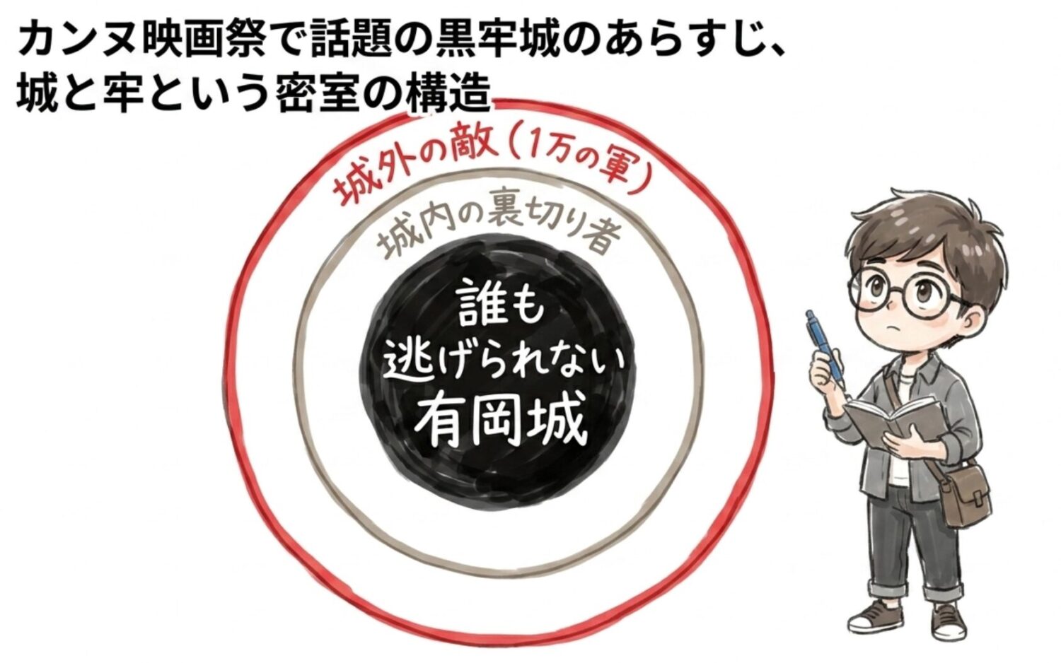 カンヌ映画祭で話題の黒牢城あらすじ、城と牢という密室の構造