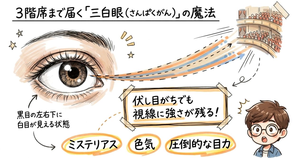 三階席まで届く「三白眼」の魔法