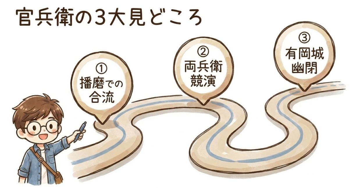 勘兵衛の3大見どころ