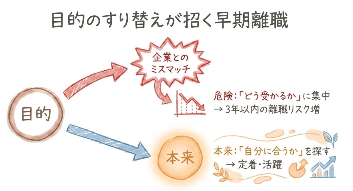 目的のすり替えが招く早期離職