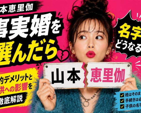 山本恵里伽 事実婚を選んだら名字はどうなる？法的デメリットと子供への影響を徹底解説