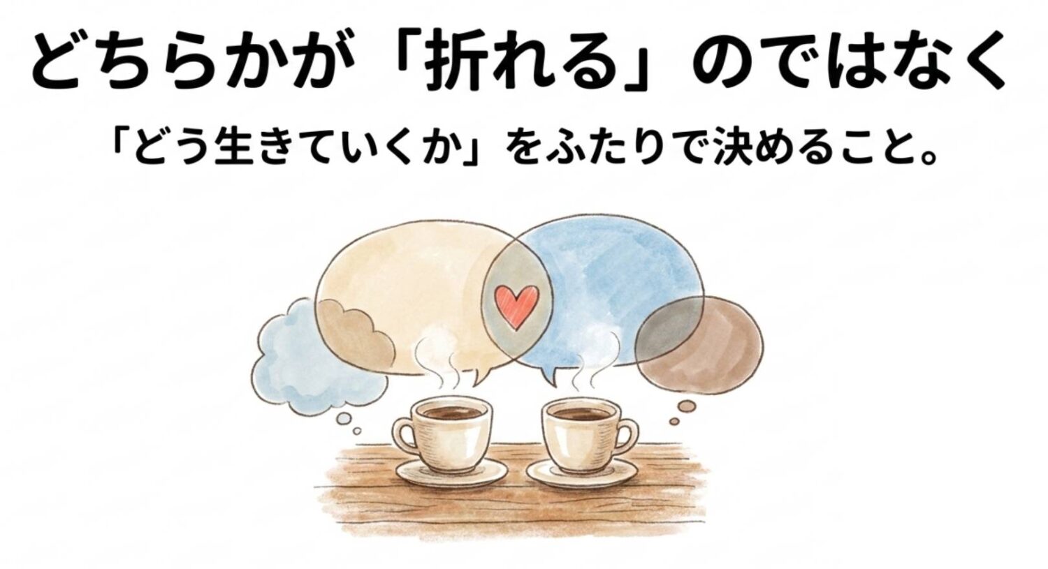 どちらかが折れるのではなく、どう生きていくかを二人で決めること