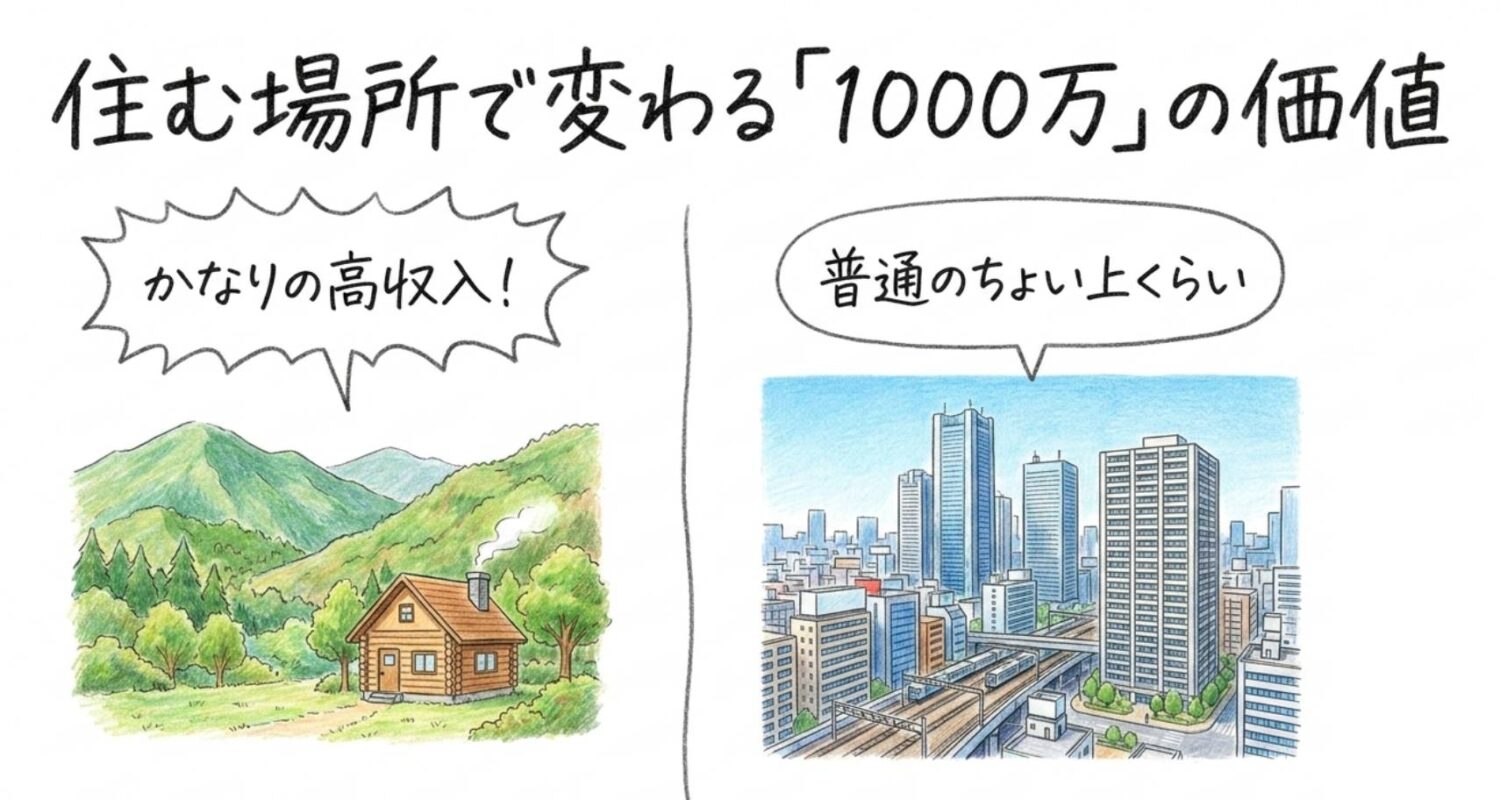 住む場所で変わる1000万の価値