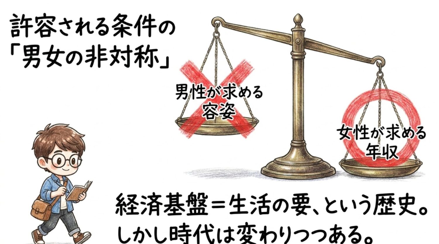 許容される条件の男女の非対称