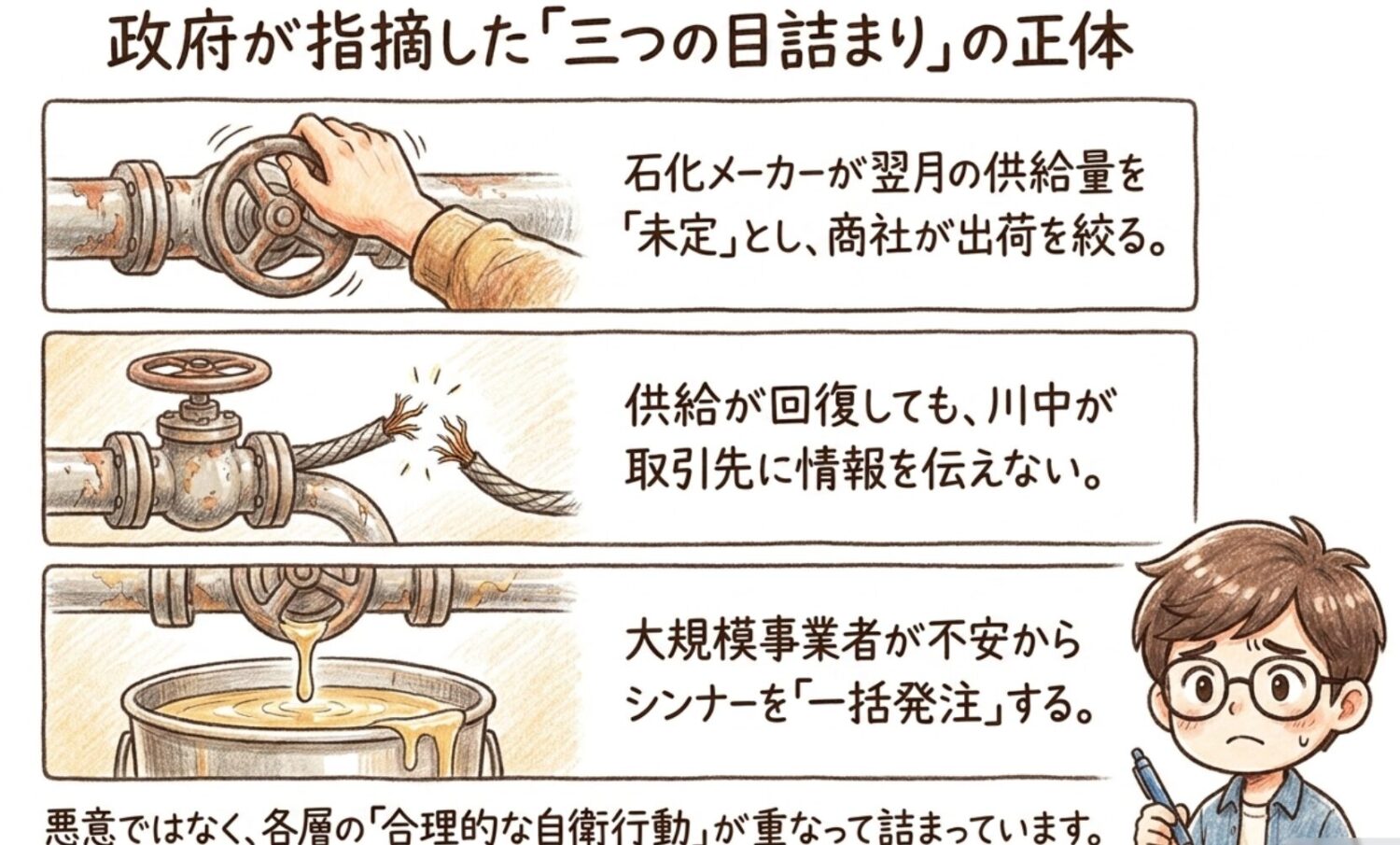 政府が指摘した「三つの目詰まり」の正体