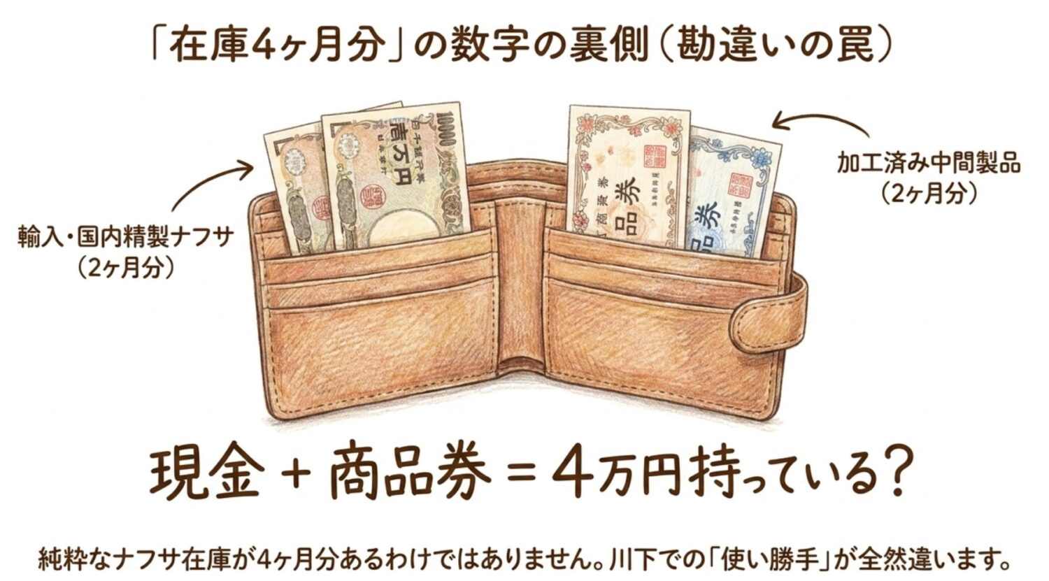 手元の現金2万円と商品券2万円を合わせて「4万円持っている」と言うようなもの