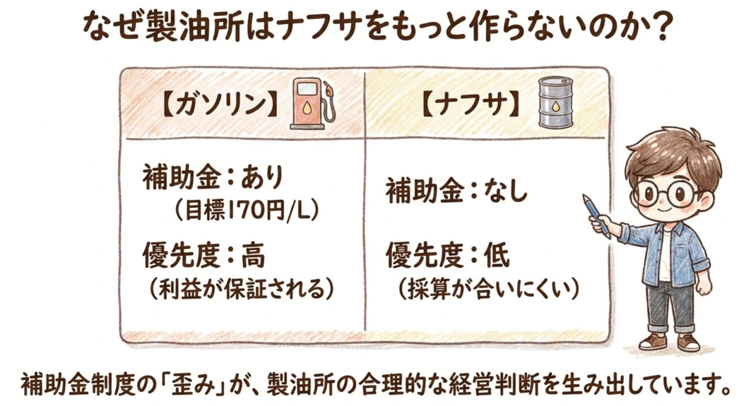 採算の合いにくいナフサを後回しにするのは経営として合理的な判断