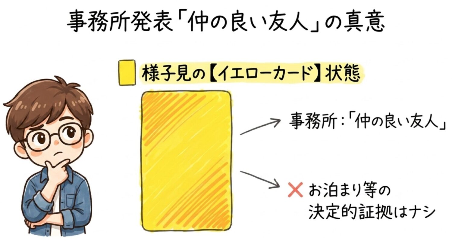 事務所発表「仲の良い友人」の真意