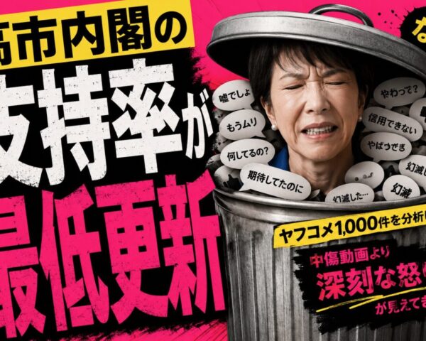高市内閣の支持率が最低更新はなぜ？ヤフコメ1,000件を分析したら、中傷動画より深刻な怒りが見えてきた