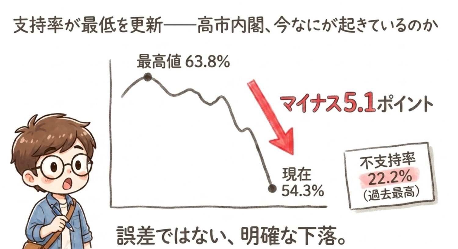 誤差ではない、明確な下落