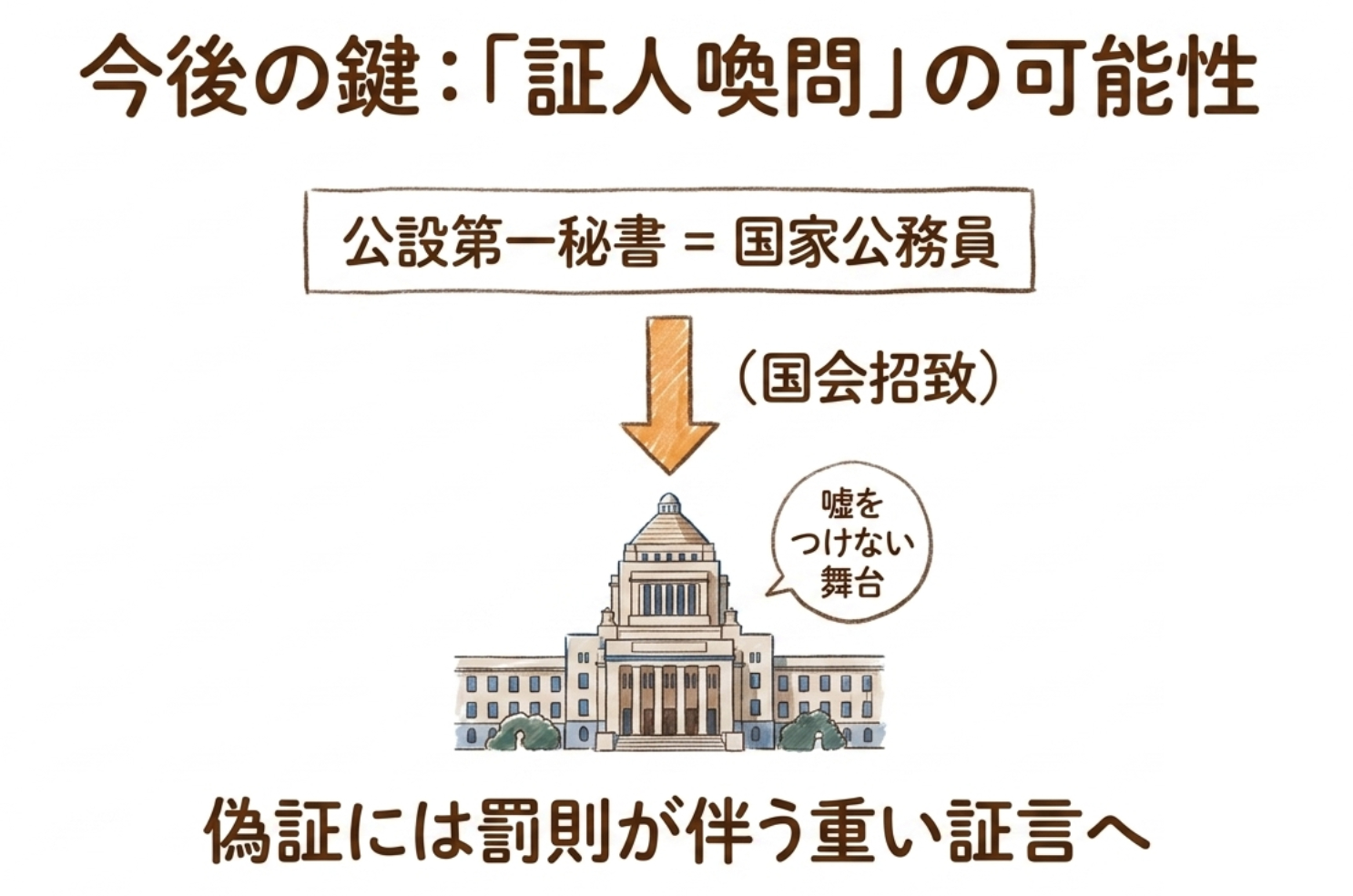 今後の鍵：証人喚問の可能性
