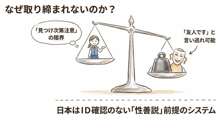 なぜ取り締まれないのか?