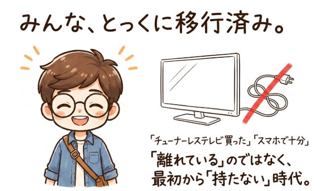 テレビ離れではなく、最初から持たない時代になってきた