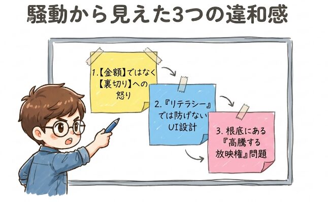騒動から見た3つの違和感