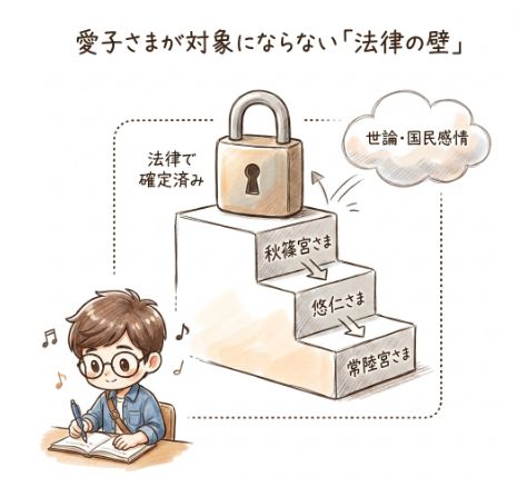 愛子さまが対象にならない法律の壁