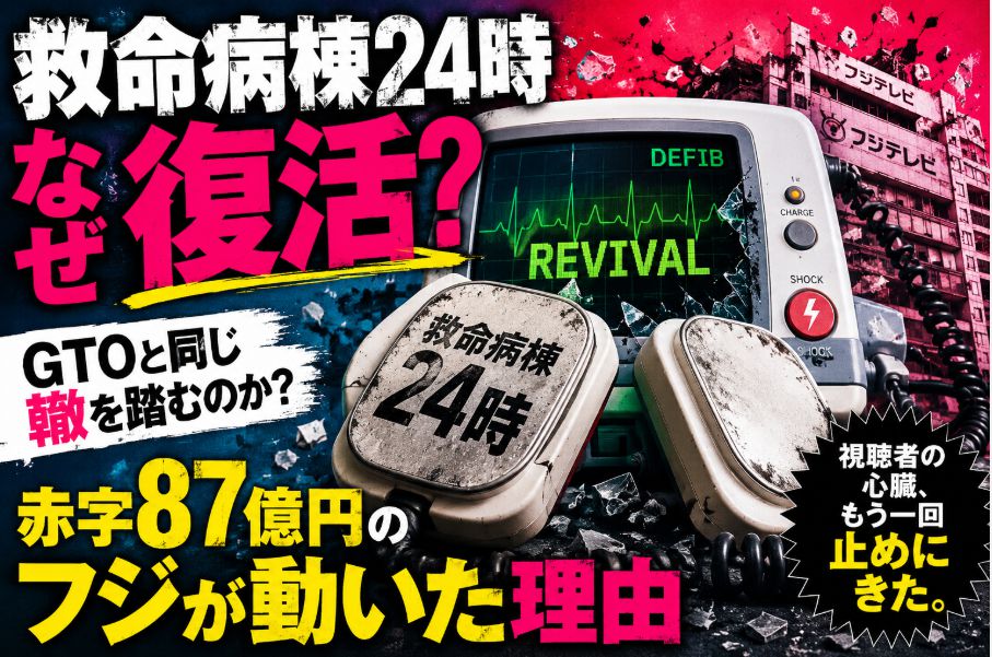 救命病棟24時はなぜ復活？GTOと同じ轍を踏むのか？赤字87億円のフジが動いた理由