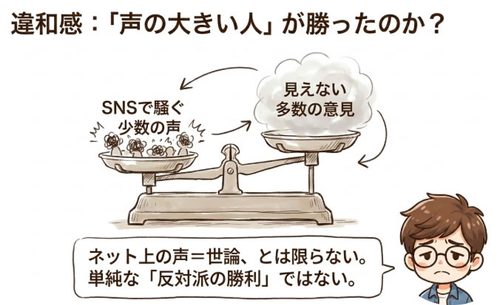 単純な反対派の勝利ではない