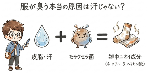 服が臭う本当の原因は汗じゃない
