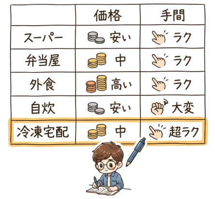 ランチ代の比較表