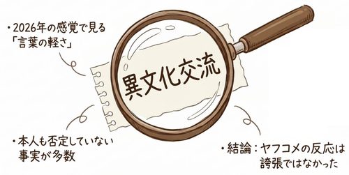 2026年の感覚で見る「異文化交流」発言