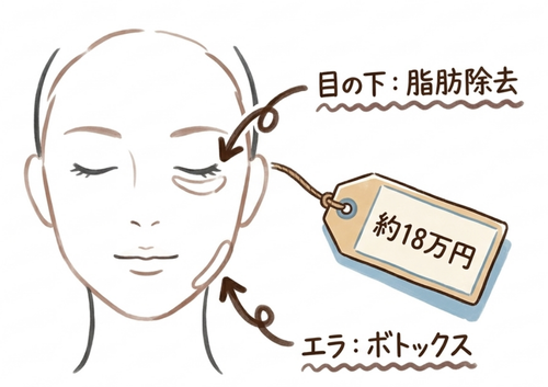 目の下の脂肪除去とエラのボトックス